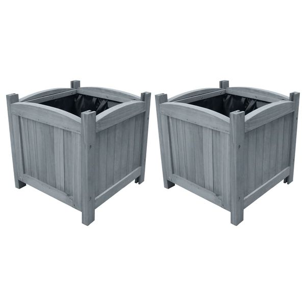 vidaXL Vyvýšené záhradné záhony 2 ks 30x30x30 cm, jedľový masív