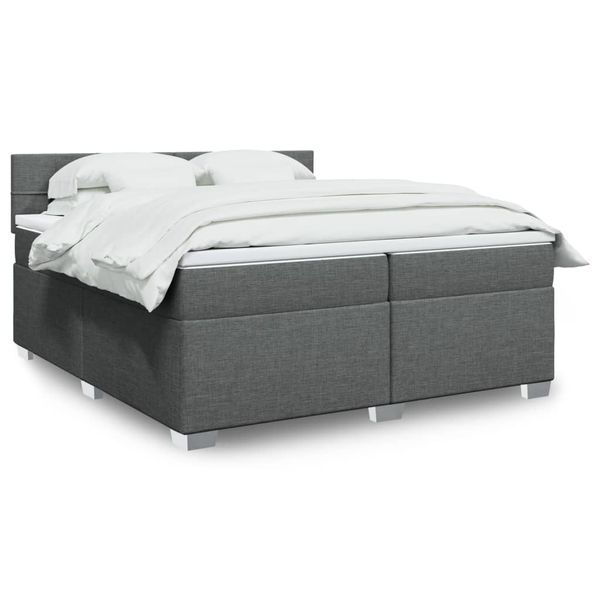 vidaXL Boxspring posteľ s matracom tmavosivá 200x200 cm látka