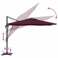 vidaXL Roma Parasol Červená 286 x 284 x 265 cm Hliník a polyester