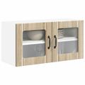 vidaXL Nástenný sklenený kabinet LUCCA Dub sonoma 80 x 31 x 40 cm