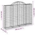 vidaXL Oblúkové gabionové koše 13 ks 200x30x140/160 cm pozink. železo