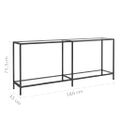 vidaXL Konzolový stolík priehľadný 180x35x75,5 cm tvrdené sklo