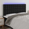 vidaXL Čelo postele s LED čierne 180x5x118/128 cm umelá koža