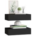 vidaXL Zásuvkové police nástenné 2 ks čierne 40x23,5x10 cm MDF