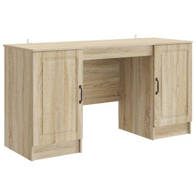 vidaXL Stôl s poličkou Dub sonoma 142,5 x 50 x 75 cm Kompozitné drevo