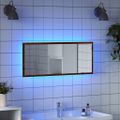 vidaXL LED kúpeľňové zrkadlo hnedý dub 100x8,5x37cm, kompozitné drevo