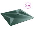 vidaXL Nástenné panely 48 ks 50 x 50 cm Star Zelený XPS Pena