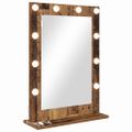 vidaXL Toaletné zrkadlo Dymová dub 70 x 50 x 18 cm Obdĺžnikový