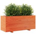 vidaXL Záhradný kvetináč voskovohnedý 110x40x49,5 cm masívna borovica
