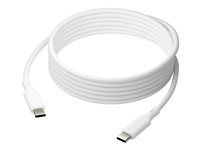 USB kábel - USB-C (M) do USB-C (M) - 3 m - USB napájanie (100W) - biela