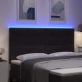 vidaXL LED hlavová doska s LED pásikmi Čierny 180 cm Zamat