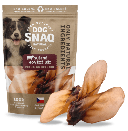 DOG SNAQ 99193 doplnkové krmivo pre psy - sušené hovädzie ucho 3KS