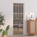 vidaXL Vnútorné dvere 76x201,5 cm biele ESG sklo a hliník