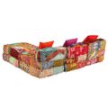 vidaXL 3-miestna modulárna taburetka, patchwork, látka