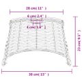 vidaXL Tienidlo na stropnú lampu biele Ø38x23 cm prútené