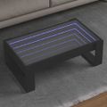 vidaXL Konferenčný stolík s nekonečnými LED čierny 90x53x30 cm
