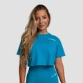 Dámske tričko Cropped Limitless Aquamarine - GymBeam, veľkosť XS, veľkosť oblečenia XS