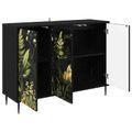 vidaXL Servírovacia skriňa RHENEN Čierny dub 102 x 33 x 76 cm