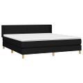 vidaXL Posteľný rám boxspring s matracom čierny 160x200 cm látka
