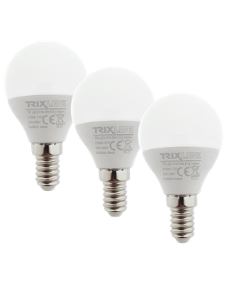 LED žiarovka Trixline 6W P45 E14 teplá biela 3 PACK