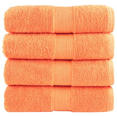vidaXL Prémiové umývacie utierky SOLUND 4 ks oranžové 30x30 cm 600 g/m²
