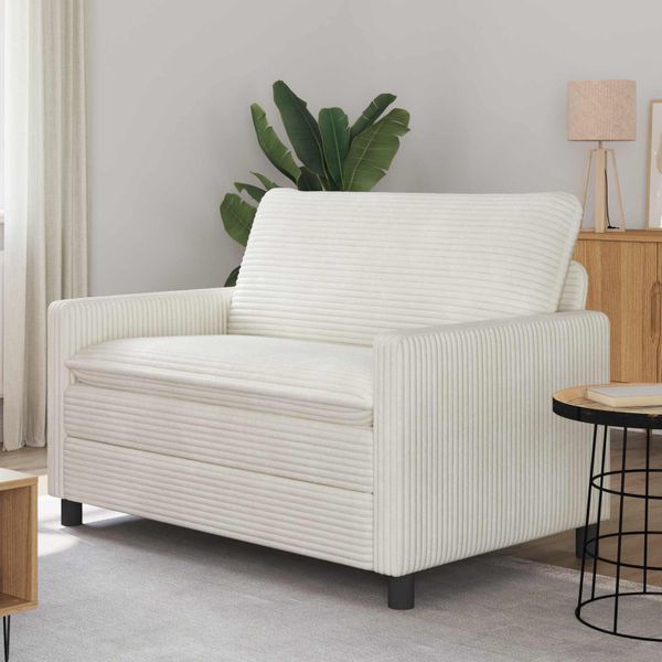 vidaXL Pohovka Krémová 126 x 81 x 87,5 cm Polyester