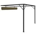 vidaXL Nástenný altánok, zaťahovacia strecha 3x3 m, sivohnedý 180 g/m²