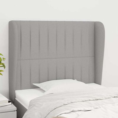vidaXL Čelo postele so záhybmi bledosivé 93x23x118/128 cm látka