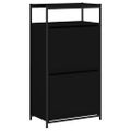 vidaXL Botník čierny 60x34x112 cm kompozitné drevo