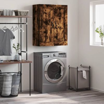vidaXL Nástenná skrinka dymový dub 69,5x34x90 cm kompozitné drevo