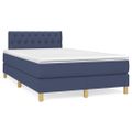 vidaXL Boxspring posteľ s matracom modrá 120x200 cm látka