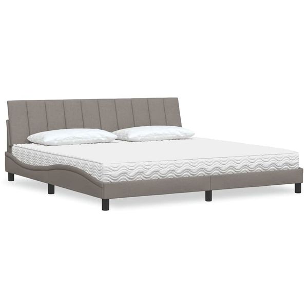 vidaXL Posteľ s matracom Hanko sivohnedá 200x200 cm látka