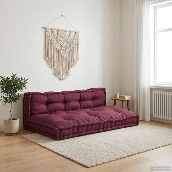 vidaXL Vankúš na paletový gauč 2 pcs Bordová 120 x 80 x 38 cm Látka