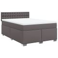 vidaXL Boxspring posteľ s matracom sivá 160x200 cm umelá koža