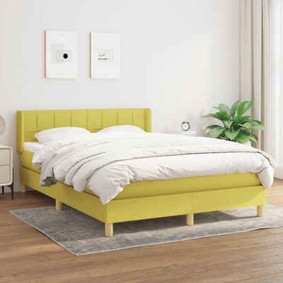 vidaXL Boxspring posteľ s matracom zelená 140x190 cm látka