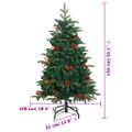 vidaXL Umelý výklopný vianočný stromček so šiškami a bobuľami 150 cm