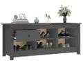 vidaXL Skrinka na topánky sivá 110x38x45,5 cm masívna borovica