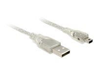Kábel USB - mini-USB typ B (M) na USB (M) - USB 2.0 - 2 m - priehľadná