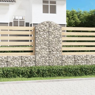 vidaXL Oblúkový gabionový kôš 100x30x180/200 cm pozinkované železo
