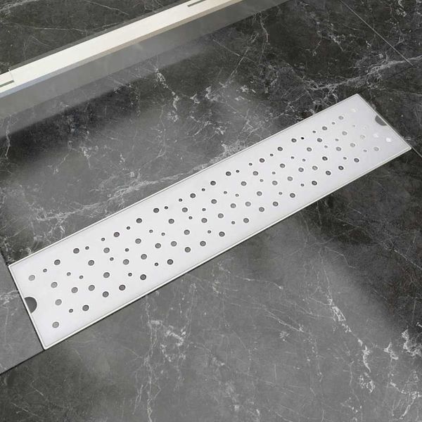 vidaXL Rovný sprchový odtok s bublinkami, 530x140 mm, nerezová oceľ
