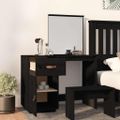 vidaXL Toaletný stolík čierny 95x50x134 cm masívne borovicové drevo