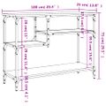 vidaXL Konzolový stolík s policami sivý sonoma 100x35x75 cm