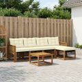 vidaXL Záhradná súprava gaučov 6 ks Prírodná a krémová