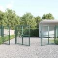 vidaXL Pletená záhradná brána zelená 400x125 cm pozinkovaná oceľ