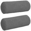 vidaXL Podložkové vankúše 2 pcs Tmavo šedá Ø 15 x 40 cm Mikrovlákno