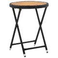vidaXL Záhradný bistro set 3 ks Čierna polyratan