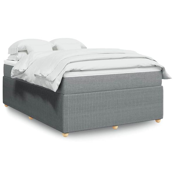 vidaXL Boxspring posteľ s matracom svetlosivá 100x200 cm látka