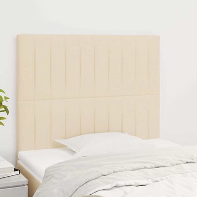 vidaXL Čelo postele krémové 100x5x118/128 cm látkové