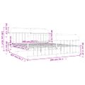 vidaXL Kovový rám postele s čelom a podnožkou čierny 200x200 cm