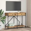 vidaXL Konzolový stôl Staré drevo 100 x 39 x 78,5 cm Kompozitné drevo